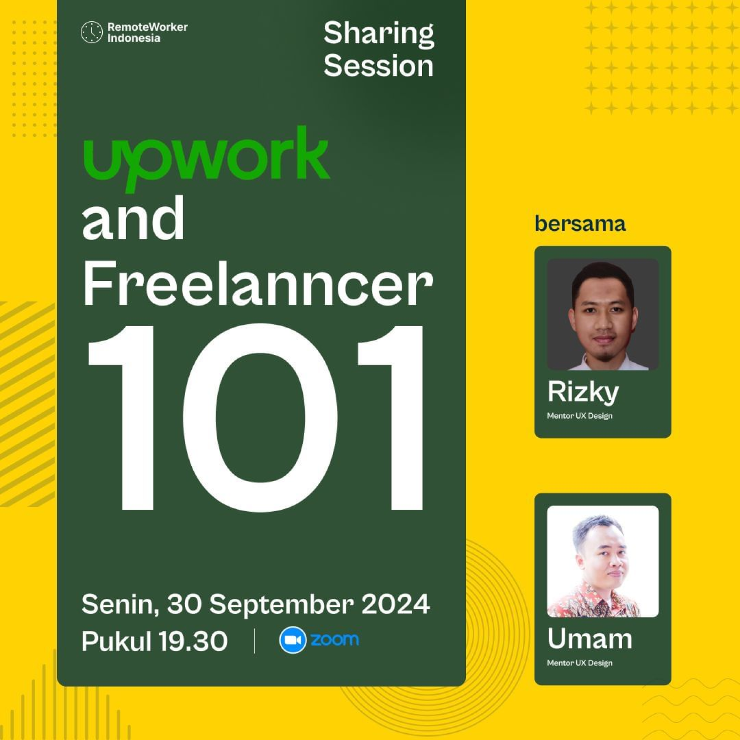 Tembus Remote Work via Upwork event poster